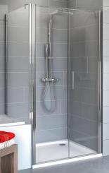 Schulte Duschkabine Alexa Style 2.0 Pendeltür verkürzte Seitenwand 1920/1670x900/750 mm, Profilfarbe alpinweiß, 5 mm Echtglas Klar