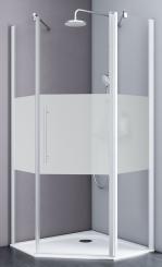 Schulte Alexa Style 2.0 Fünfeckdusche 1920x900x900 mm 5 mm Echtglas Dekor Dezent, Profilfarbe alpinweiß