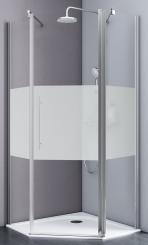 Schulte Alexa Style 2.0 Fünfeckdusche 1920x900x900 mm 5 mm Echtglas Dekor Dezent, Profilfarbe chromoptik