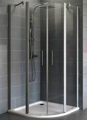 Schulte Alexa Style 2.0 Viertelkreis Duschkabine Radius 550 1920x800x800 mm, 5 mm Echtglas Klar, Profilfarbe alunatur