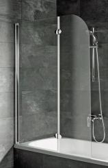 Schulte D3353 Badewannenfaltwand 2-teilig 1400x1120 mm Echtglas Klar, Profilfarbe chromoptik, Scharnierfarbe chromoptik