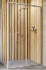 Schulte Trend 2.0 Gleittür mit Seitenwand 6 mm Echtglas Klar 