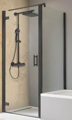 Schulte Toura Black Style Drehtür pendelbar mit Seitenwand verkürzt 