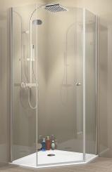 Schulte MasterClass 5-Eck Duschkabine 3-teilig mit Drehtür 2000x900x900 mm, Profilfarbe chromoptik, Türanschlag links