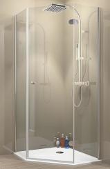 Schulte MasterClass 5-Eck Duschkabine 3-teilig mit Drehtür 2000x1000x1000 mm, Profilfarbe chromoptik, Türanschlag rechts