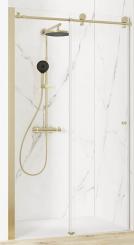 Schulte MasterClass Schiebetür für Nische Klarglas gold matt 