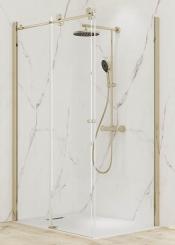 Schulte Duschkabine MasterClass Gleittür mit Seitenwand gold matt 