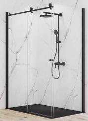 Schulte Duschkabine MasterClass Gleittür mit Seitenwand matt schwarz 