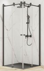 Schulte MasterClass Black Style Eckeinstieg mit Gleittüren 