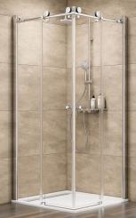 Schulte Duschkabine MasterClass Eckeinstieg mit Gleittüren 2000x900x900 mm, 8 mm Echtglas Klar, Profilfarbe chromoptik