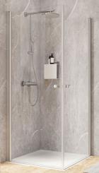 Schulte Garant 2.0 Eckeinstieg 2-teilig mit Pendeltüren 2000x800x800 mm, 6 mm Echtglas Klar, Profilfarbe alunatur