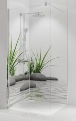 Schulte DecoDesign Duschrückwand Foto über Eck 2 x 2100x900 mm Zen Steine + Gras