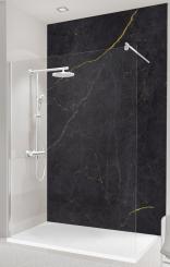 Schulte DecoDesign Duschrückwand Softtouch 2550x1500 mm Stein Marmor-Anthrazit-Gold