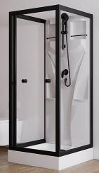 Schulte Komplettdusche Juist 1900x820x820 mm matt schwarz 