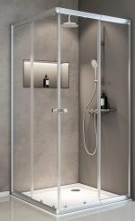 Schulte Sunny D19442 Eckeinstieg variabel 1800x750-900 mm 4 mm Echtglas Klar, Profilfarbe silber