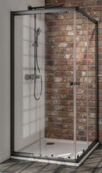 Schulte Sunny Black Style Eckeinstieg 1800x750-900 mm Klarglas 