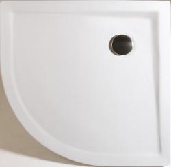 Schulte Rund-Duschbecken Mineralguss extra flach alpinweiß Radius 550 mm, 900x900 mm