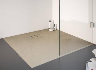 Schulte plan Mineralguss Steinoptik Quadrat Duschwanne bodeneben sand