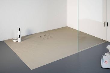 Schulte plan Mineralguss Steinoptik Rechteck Duschbecken bodeneben 1000x1200 mm sand