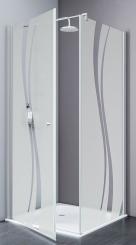 Schulte Alexa Style 2.0 Drehtür mit Seitenwand Echtglas Liane mit Glassiegel 1920x900x900 mm, 5 mm Echtglas Liane mit Glassiegel, Profilfarbe alunatur