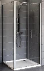 Schulte Alexa Style 2.0 Pendeltür mit Seitenwand 1920x900x900 mm, 5 mm Echtglas Klar mit Glassiegel, Profilfarbe alunatur