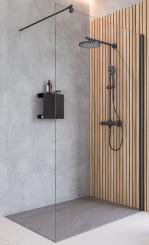 Schulte Alexa Style 2.0 Black Style Walk-In Klarglas 2000x1200 mm, 6 mm Echtglas Klar mit Glassiegel