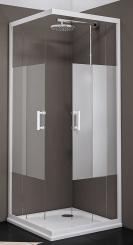 Schulte Sunny Eckeinstieg mit Schiebetüren 5 mm Echtglas Dezent 1900x900x900 mm, Profilfarbe alpinweiß