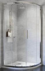 Schulte Kristall/Trend Runddusche 6 mm Klarglas mit Glassiegel Radius 550 mm, 1850x800x800 mm, Profilfarbe chromoptik