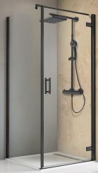 Schulte Toura Black Style Drehtür pendelbar mit Seitenwand 