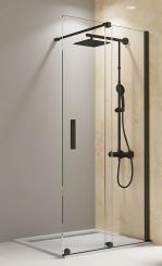 Schulte Toura Black Style Walk-In mit Gleittür mit Rollen unten 