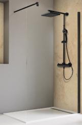 Schulte Toura Black Style Walk-In 8 mm Echtglas mit Glassiegel 