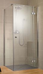 Schulte MasterClass Drehtür mit Seitenwand Klarglas + Glassiegel 