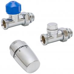 Schulte Thermostat Anschlussset Durchgang chromoptik 