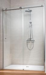 Schulte MasterClass Schiebetür für Nische Klarglas mit Glassiegel 