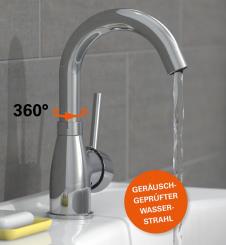 Niederdruck Einhand Waschtischarmatur mit Bogenauslauf hoch 