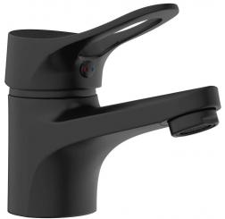 Waschtischarmatur mit Pop-Up-Exzentergarnitur schwarz matt 