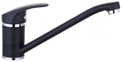 Einhebel-Küchenarmatur mit Festauslauf Granit schwarz 