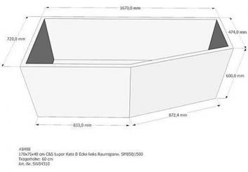 Schröder Wannenträger für Trapezwanne Lupor Kato B 