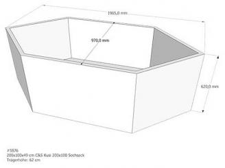 Schröder Wannenträger für 6-Eckwanne Kusi 200x100 cm