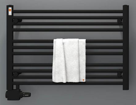 Mert Austausch-Badheizkörper AU Anschluss unten versetzt 50 mm 550x800 mm (Höhe x Breite), tiefschwarz RAL 9005 matt