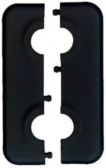 sanicomfort Doppelrosette 15 mm tiefschwarz matt RAL 9005 