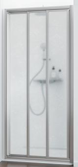 Schulte Kristall/Trend Gleittür 3-teilig in Nische 1850x750 mm, 3 mm Kunstglas Tropfen, Profilfarbe alunatur