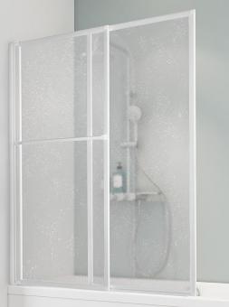 Schulte D1130 Badewannenaufsatz 2-teilig 1400x700-1180 mm Kunstglas, Profilfarbe alunatur