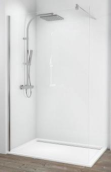 Schulte Alexa Style 2.0 Walk-In Dusche mit Stabilisationsbügel 1900x1200 mm, 6 mm Echtglas Klar, Profilfarbe chromoptik