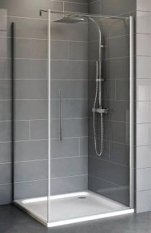 Schulte Duschkabine Alexa Style 2.0 Drehtür mit Seitenwand 1920x800x800 mm, 5 mm Echtglas Klar, Profilfarbe alpinweiß