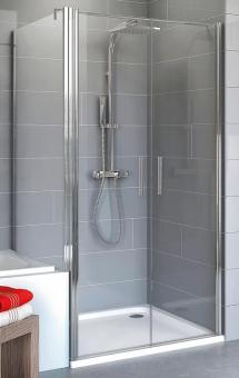 Schulte Duschkabine Alexa Style 2.0 Pendeltür verkürzte Seitenwand 1920/1670x900/750 mm, Profilfarbe alpinweiß, 5 mm Echtglas Klar