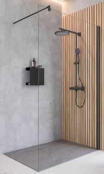 Schulte Alexa Style 2.0 Walk-In mit Clipmontage 6 mm Klarglas 2000x1000 mm, Profilfarbe matt schwarz
