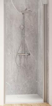Schulte Garant 2.0 Drehtür für Nische 6 mm Echtglas Klar 2000x750 mm, Profilfarbe alunatur, Anschlag rechts