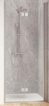 Schulte Garant 2.0 Drehfalttür für Nische 6 mm Echtglas Klar 2000x800 mm, Profilfarbe alunatur, Anschlag rechts