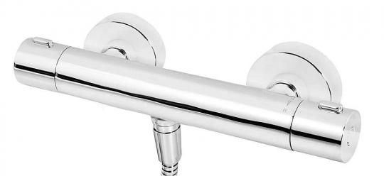 Schulte Thermostat-Duscharmatur D969639 – eckige Form in glänzendem Chrom